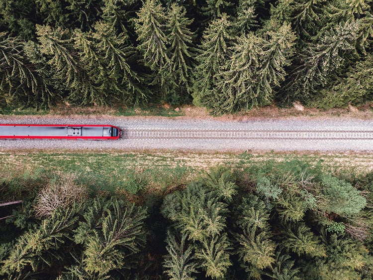 European countryside with train